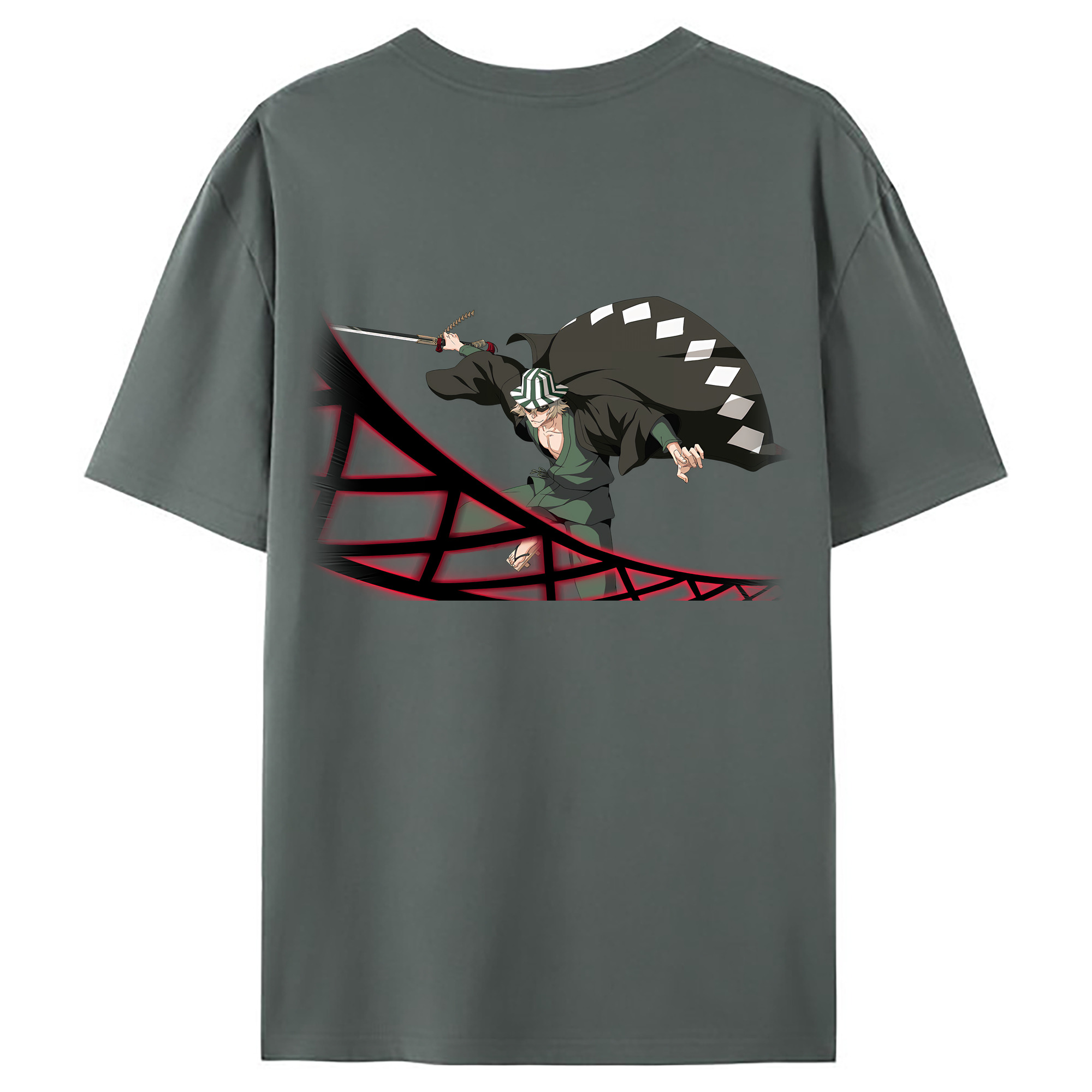 （画像用） "ブリーチ 浦原 喜助（うらはら きすけ） BLEACH Urahara Kisuke " 綿100％ メンズ半袖Tシャツ（バックプリント） 通気性